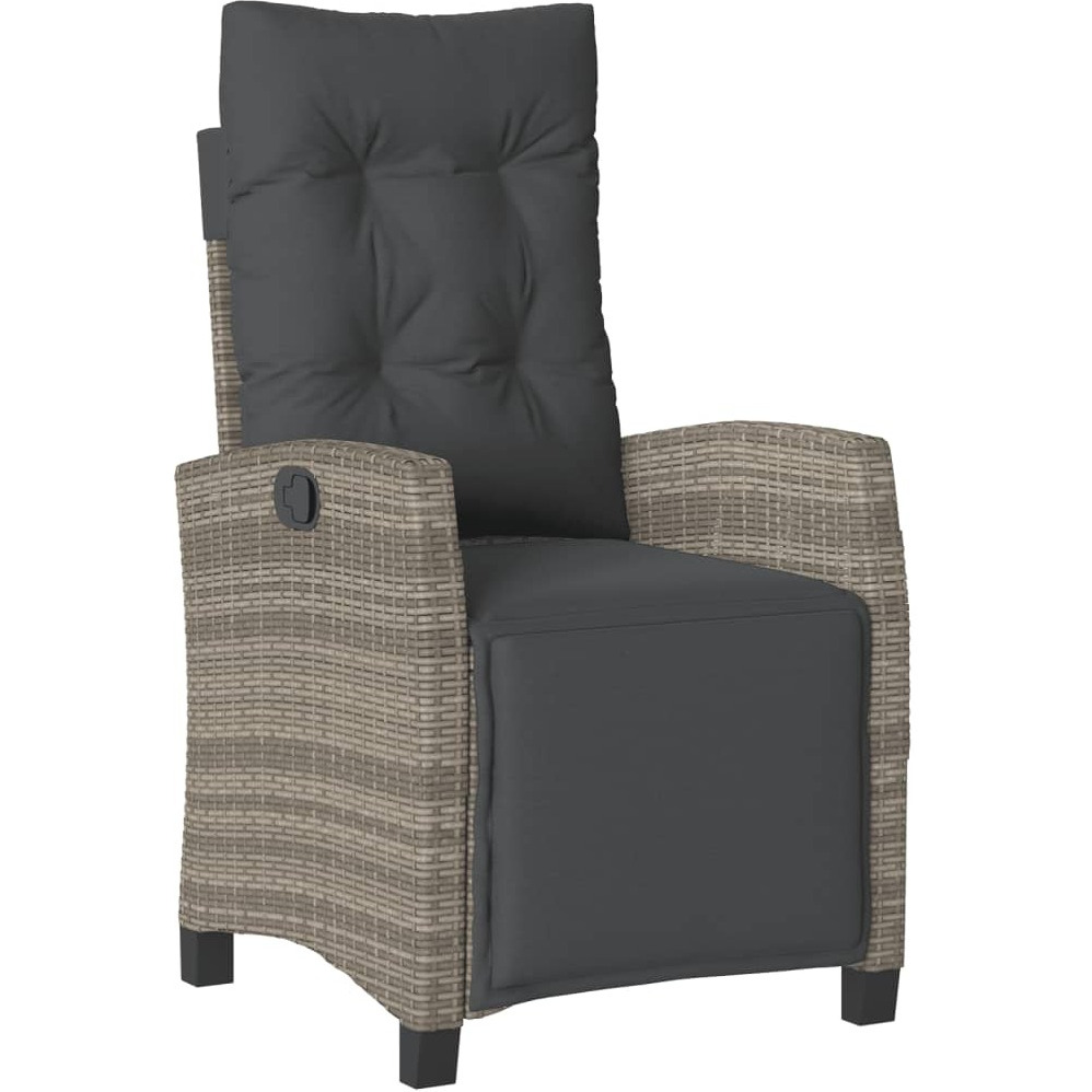 Vidaxl 3 Piece Patio Dining Set With Cushions Gray Poly Rattan