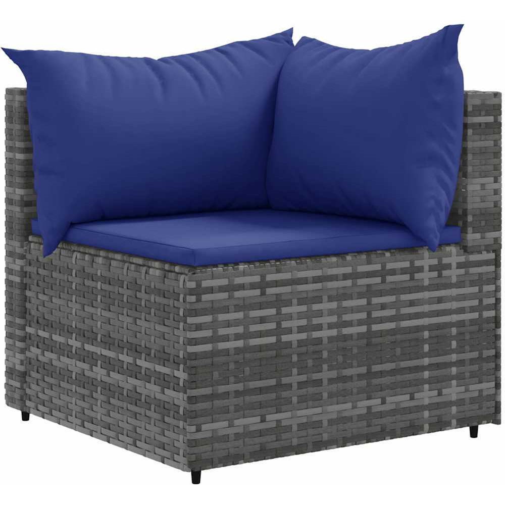 Vidaxl 6 Piece Patio Lounge Set With Cushions Gray Poly Rattan