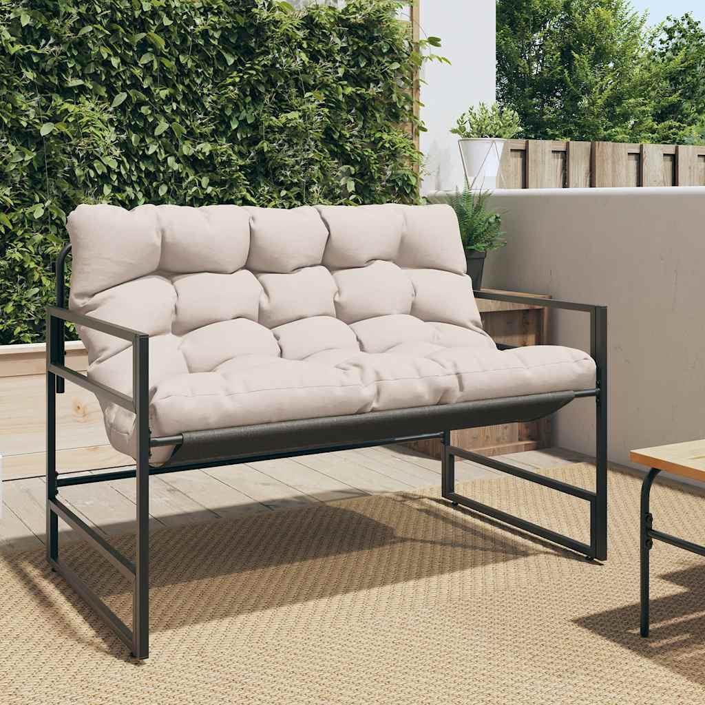 Vidaxl Patio Bench With Cushion Taupe 44.5 Steel