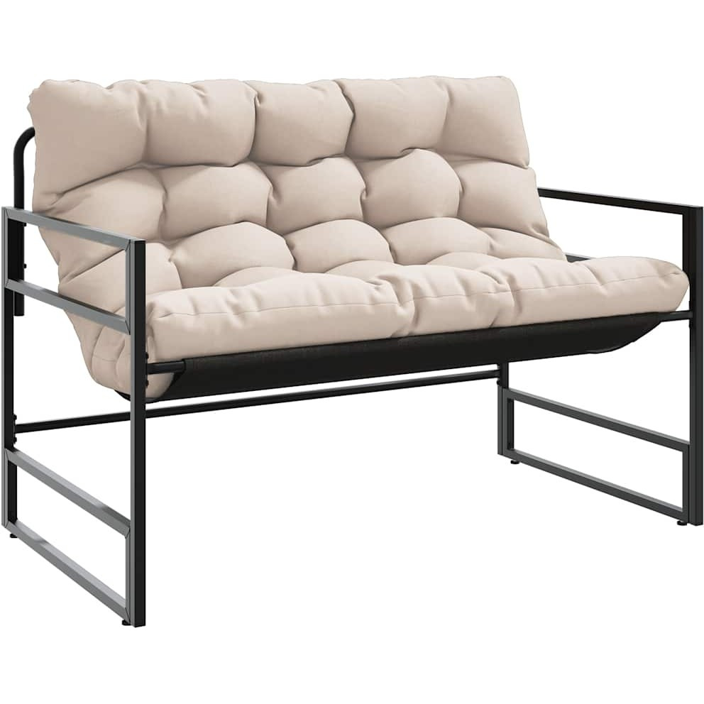 Vidaxl Patio Bench With Cushion Taupe 44.5 Steel