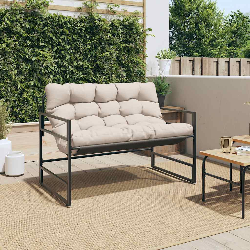 Vidaxl Patio Bench With Cushion Taupe 44.5 Steel