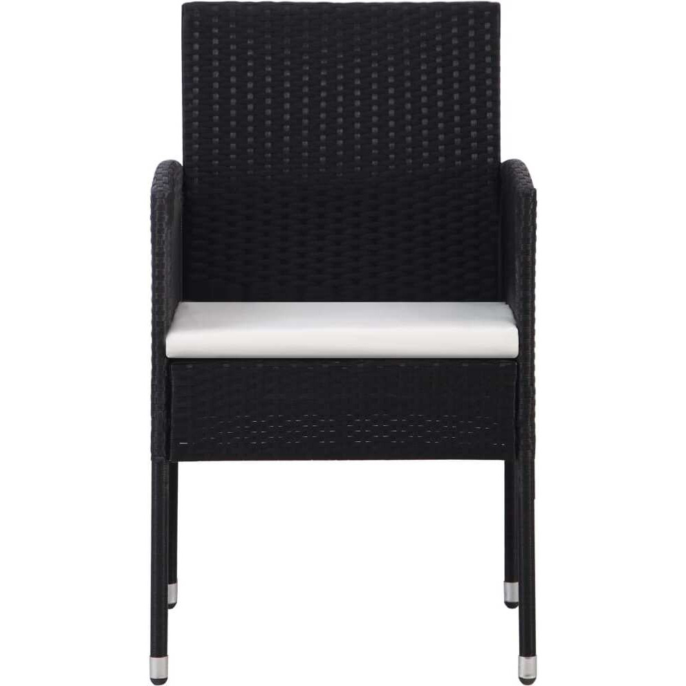 Vidaxl Patio Chairs With Cream White Cushions 4 Pcs Black Poly Rattan