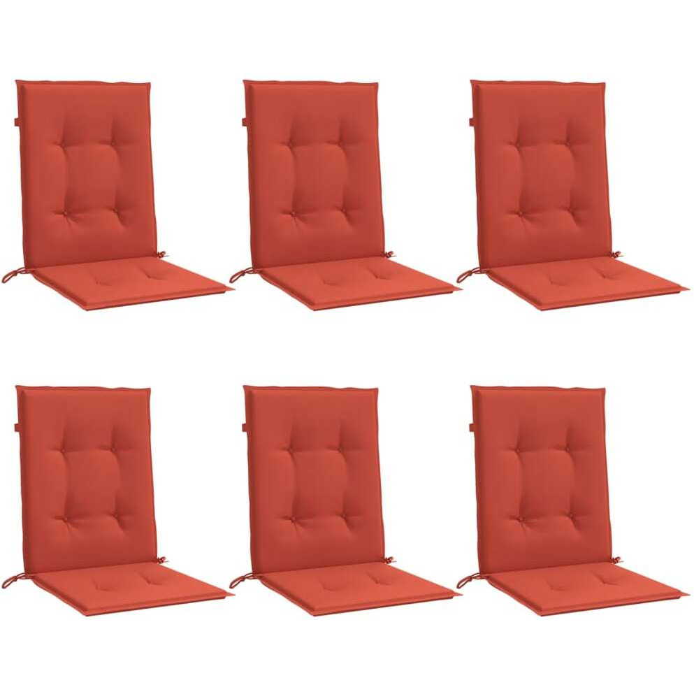 Vidaxl Lowback Chair Cushions 6 Pcs Melange Red 39.4X19.7X1.6 Fabric