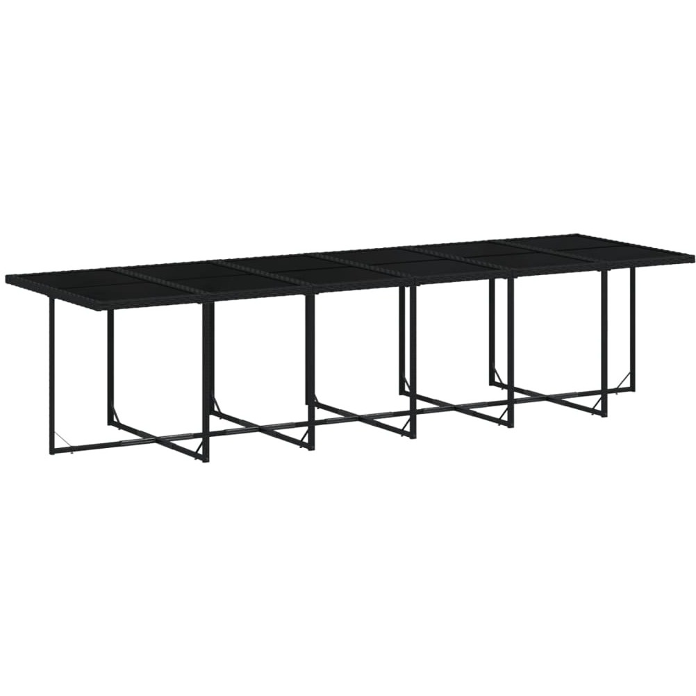 Vidaxl 17 Piece Patio Dining Set With Cushions Black Poly Rattan