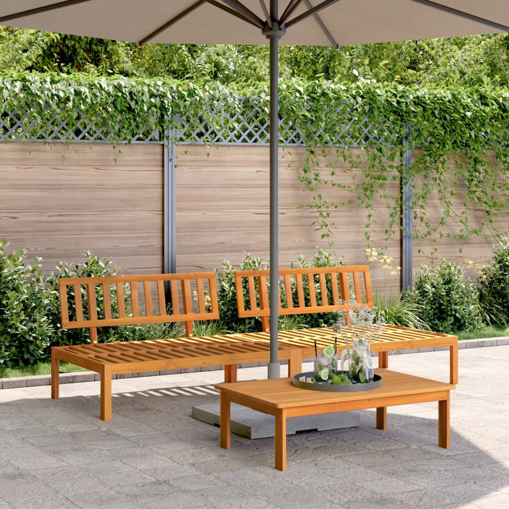 Vidaxl Patio Pallet Middle Sofas 2 Pcs Solid Wood Acacia