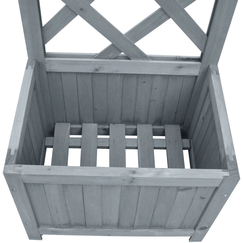 Vidaxl Trellis Planter 15.7X11.8X53.1 Solid Firwood