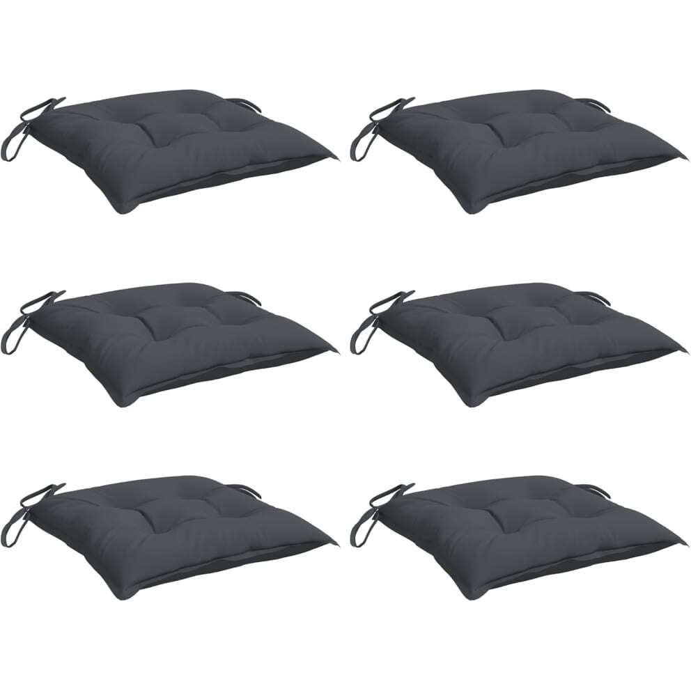 Vidaxl Chair Cushions 6 Pcs Anthracite 15.7X15.7X2.8 Oxford Fabric