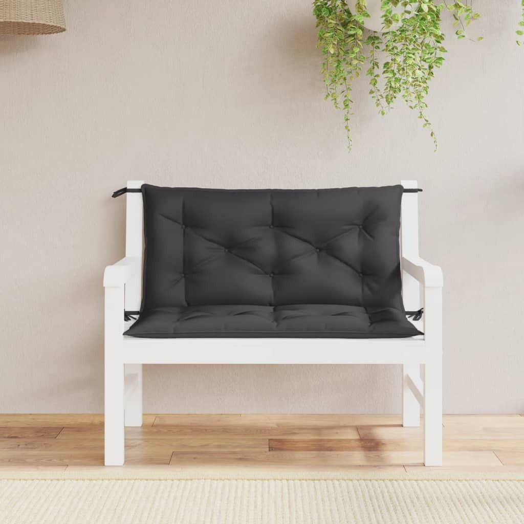 Vidaxl Garden Bench Cushions 2Pcs Black 39.4X19.7X2.8 Oxford Fabric