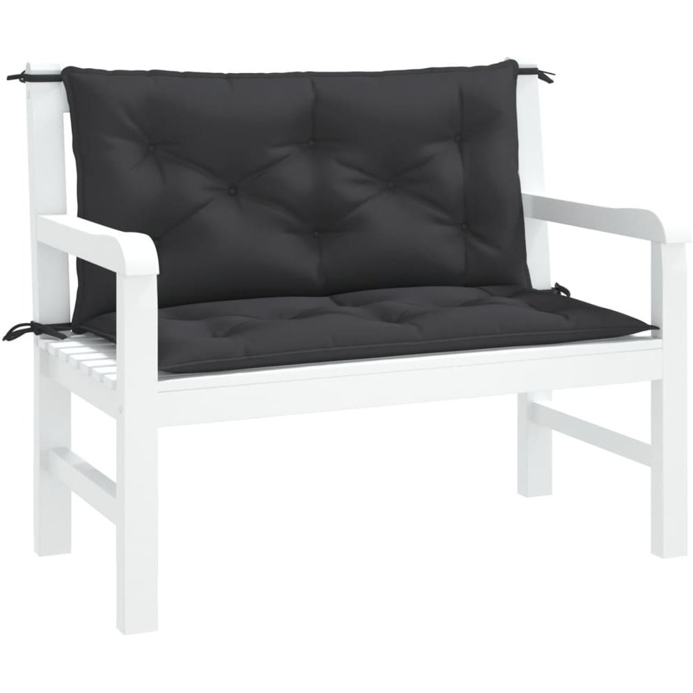 Vidaxl Garden Bench Cushions 2Pcs Black 39.4X19.7X2.8 Oxford Fabric