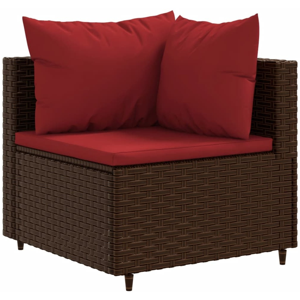 Vidaxl 10 Piece Patio Sofa Set With Cushions Brown Poly Rattan