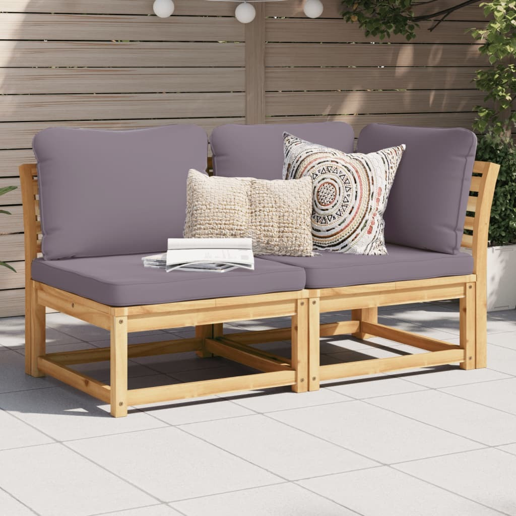 Vidaxl 2 Piece Patio Lounge Set With Cushions Solid Wood Acacia