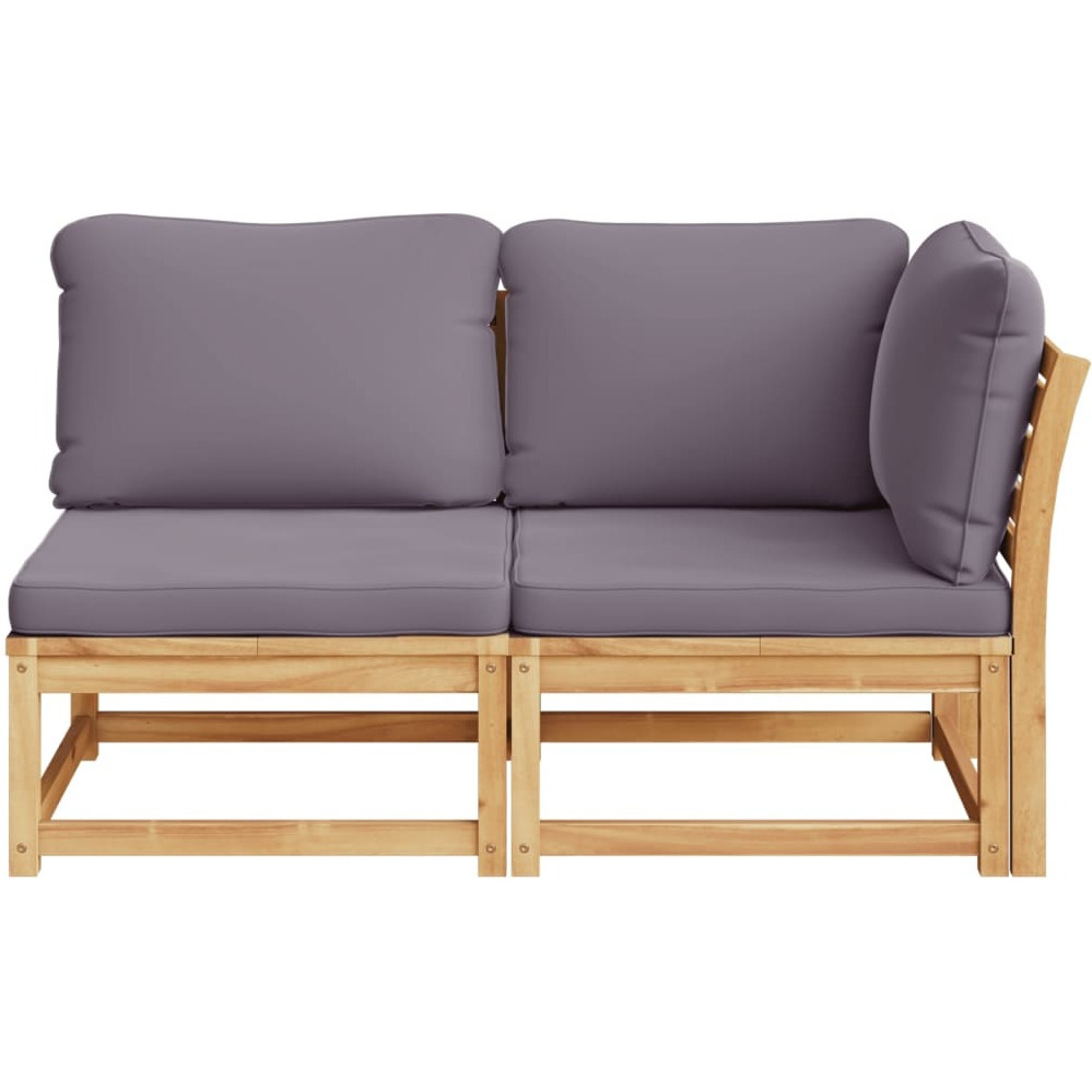 Vidaxl 2 Piece Patio Lounge Set With Cushions Solid Wood Acacia