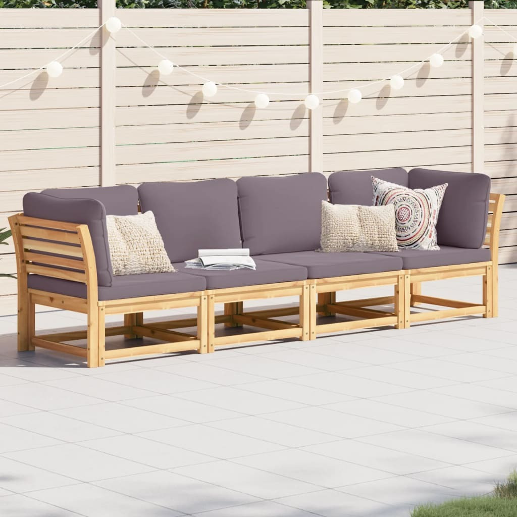 Vidaxl 4 Piece Patio Lounge Set With Cushions Solid Wood Acacia