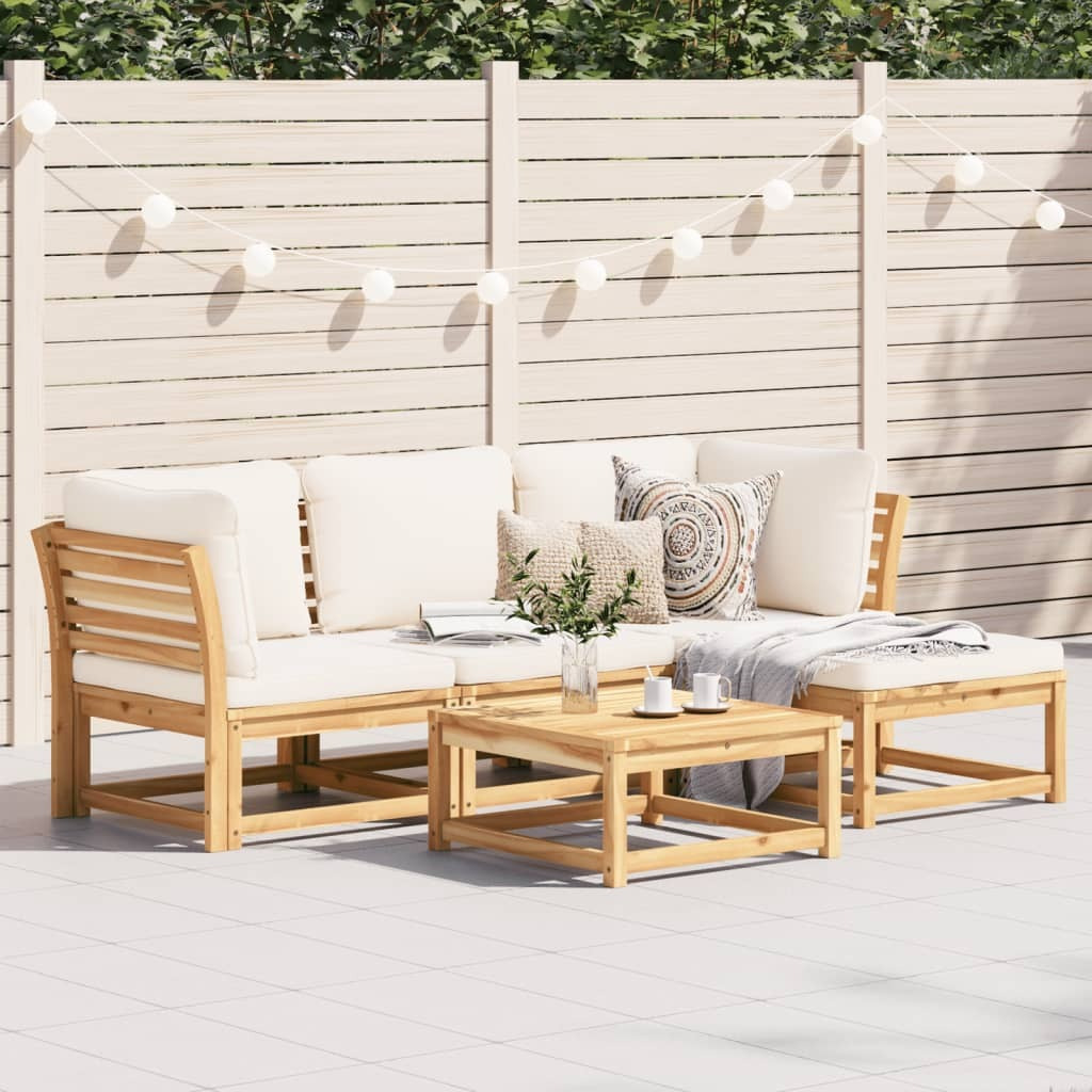 Vidaxl 5 Piece Patio Lounge Set With Cushions Solid Wood Acacia