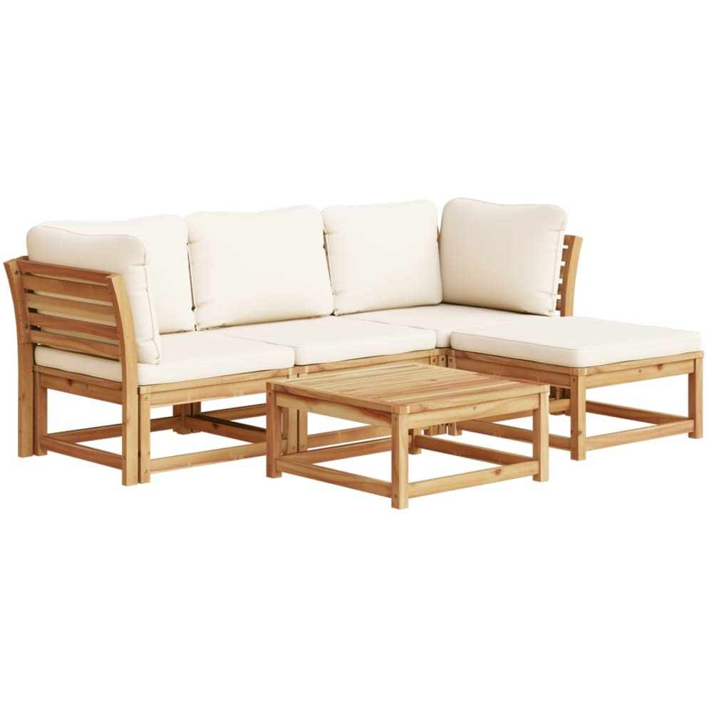 Vidaxl 5 Piece Patio Lounge Set With Cushions Solid Wood Acacia