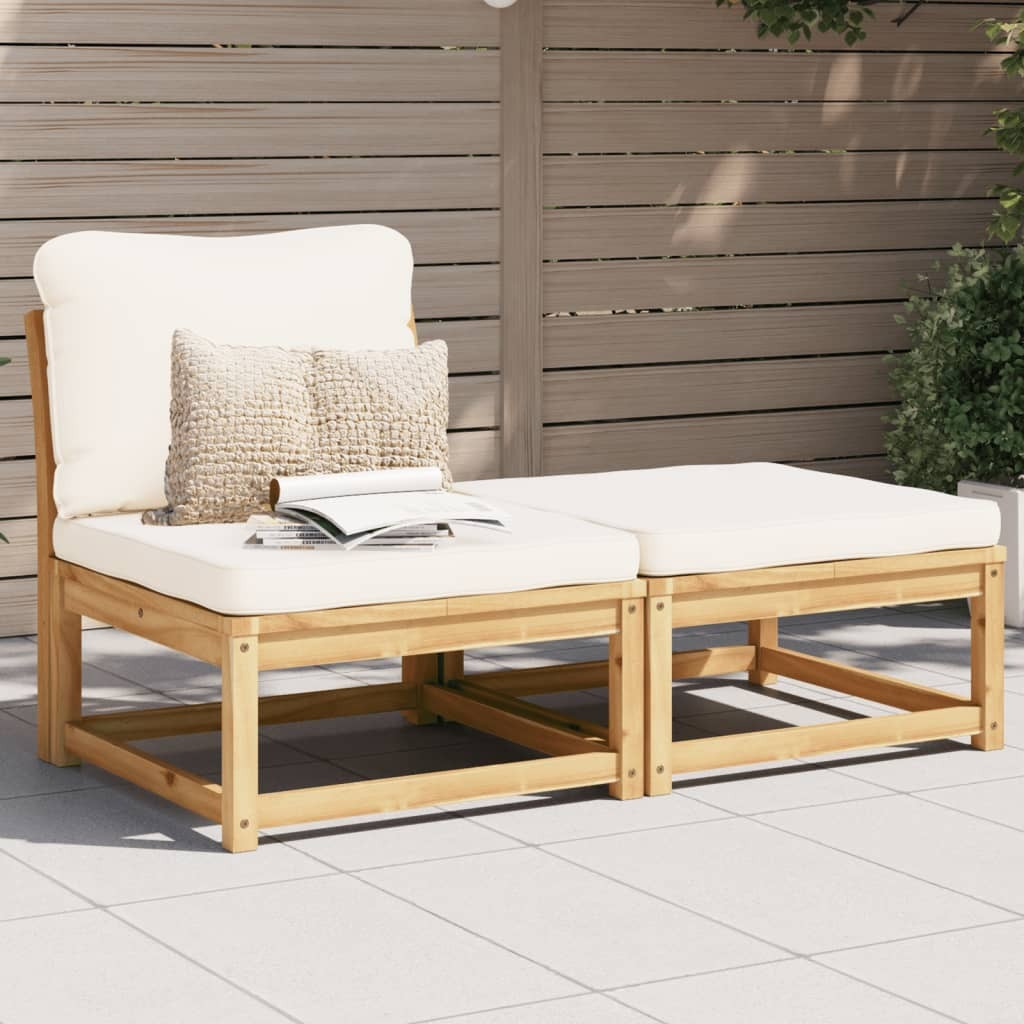 Vidaxl 3 Piece Patio Lounge Set With Cushions Solid Wood Acacia