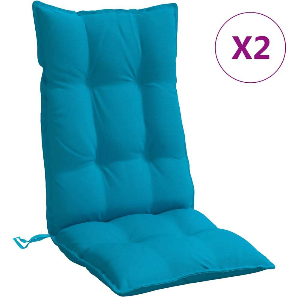 Vidaxl Highback Chair Cushions 2 Pcs Light Blue Oxford Fabric