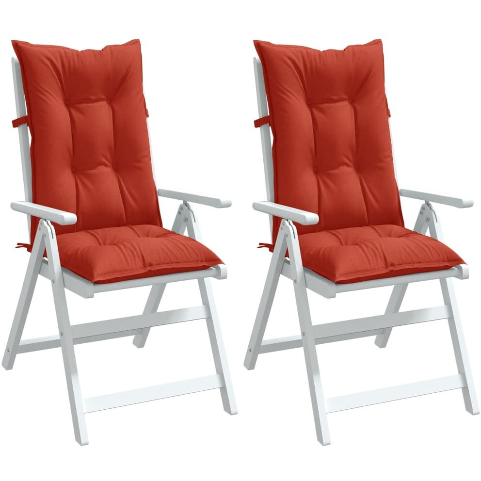 Vidaxl Highback Chair Cushions 2 Pcs Melange Red 47.2X19.7X2.8 Fabric