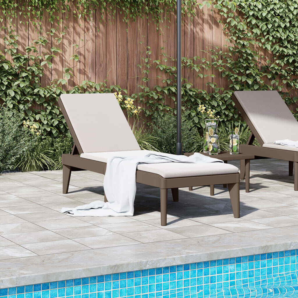 Vidaxl Sun Lounger Brown 73.2X23.6X11.4 Pp