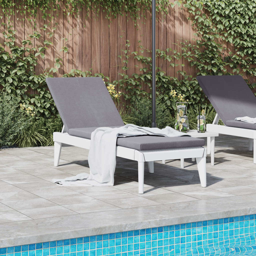 Vidaxl Sun Lounger White 73.2X23.6X11.4 Pp