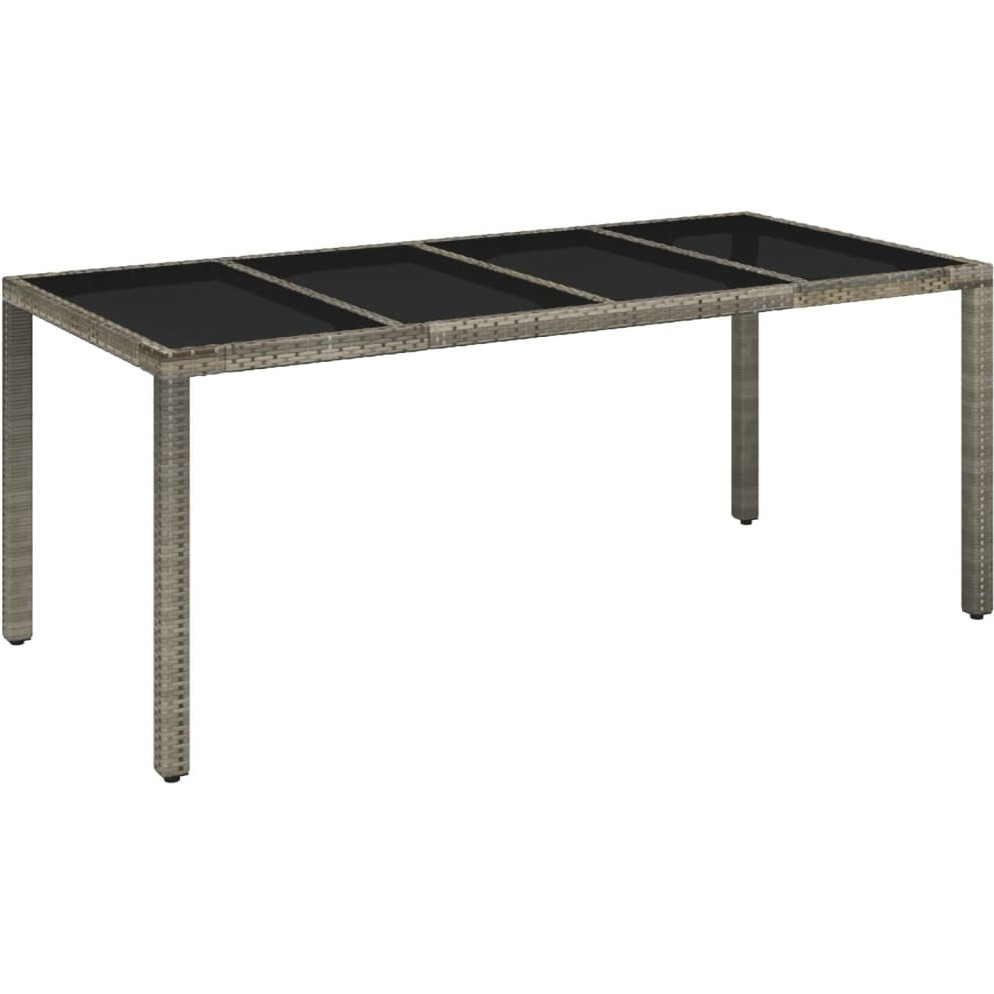 Vidaxl 9 Piece Patio Dining Set With Cushions Gray Poly Rattan