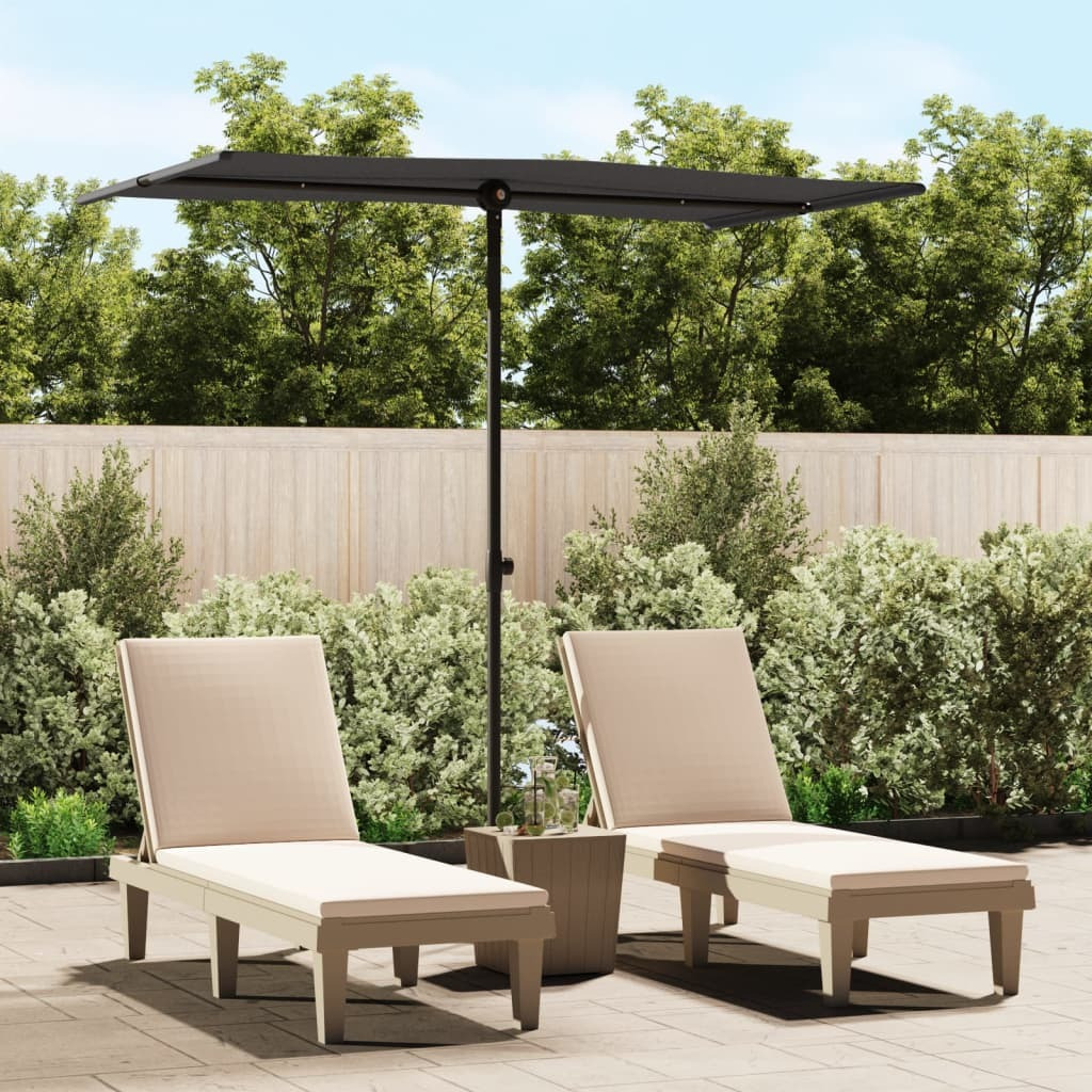 Vidaxl Outdoor Parasol With Aluminum Pole 70.9X43.3 Black