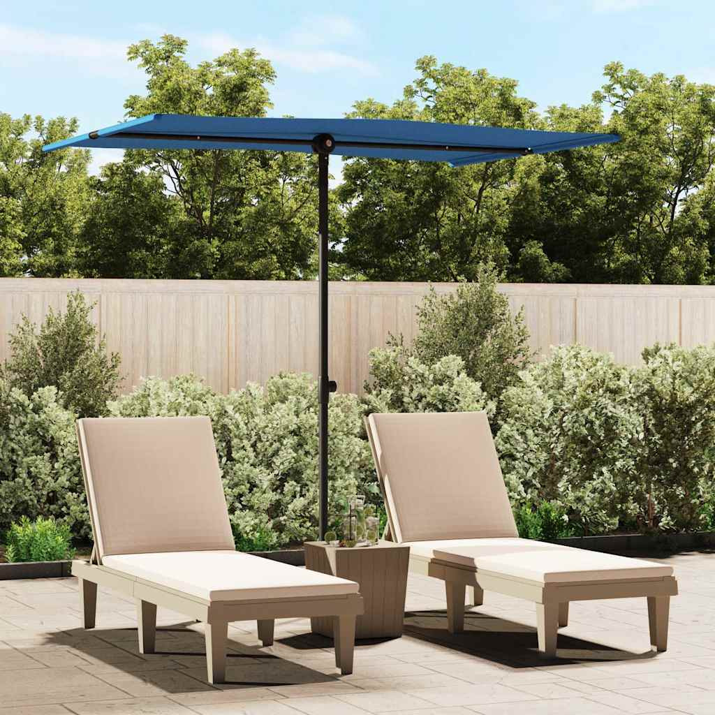 Vidaxl Outdoor Parasol With Aluminum Pole 6.6X4.9 Azure Blue