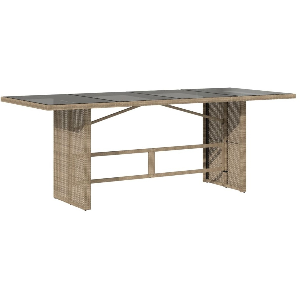 Vidaxl 7 Piece Patio Dining Set With Cushions Beige Poly Rattan