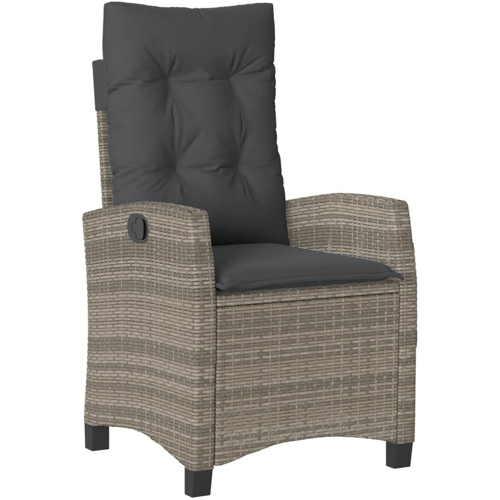 Vidaxl 5 Piece Patio Dining Set With Cushions Gray Poly Rattan