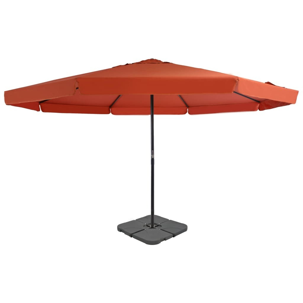 Vidaxl Outdoor Umbrella With Portable Base Terracotta