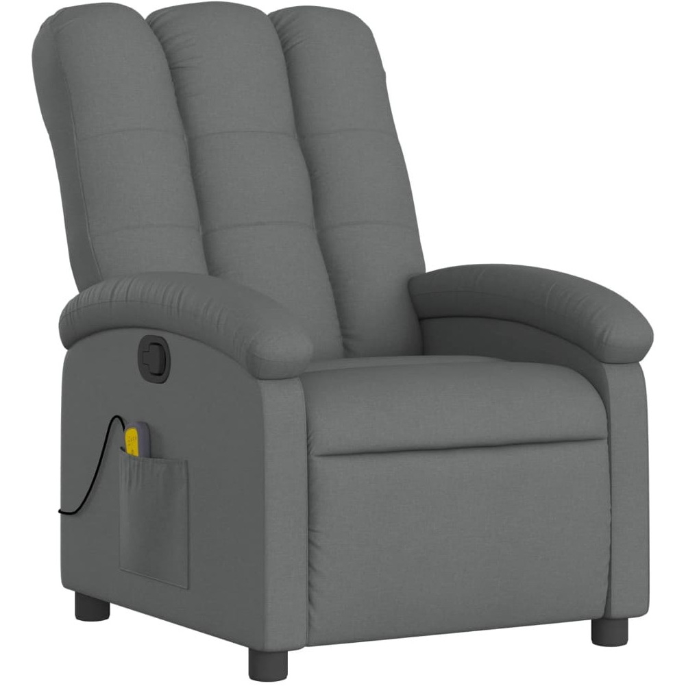 Vidaxl Massage Recliner Chair Dark Gray Fabric
