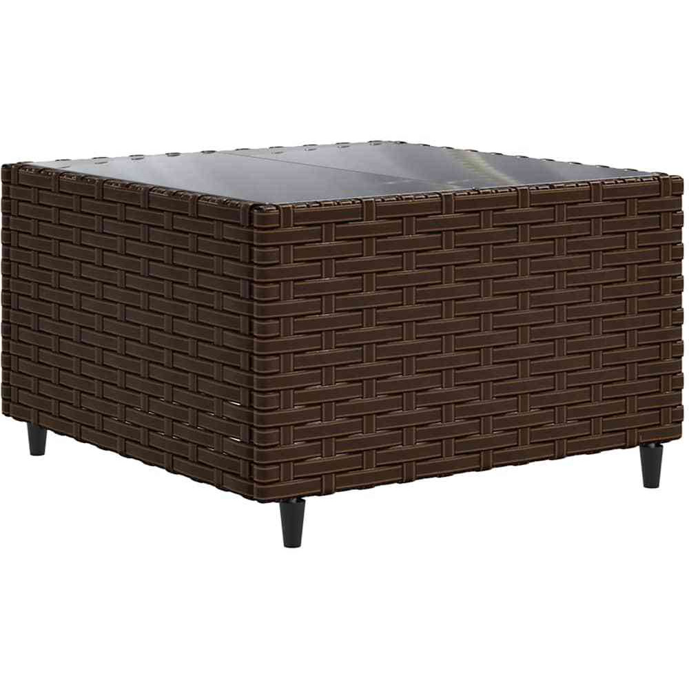 Vidaxl 7 Piece Patio Lounge Set With Cushions Brown Poly Rattan