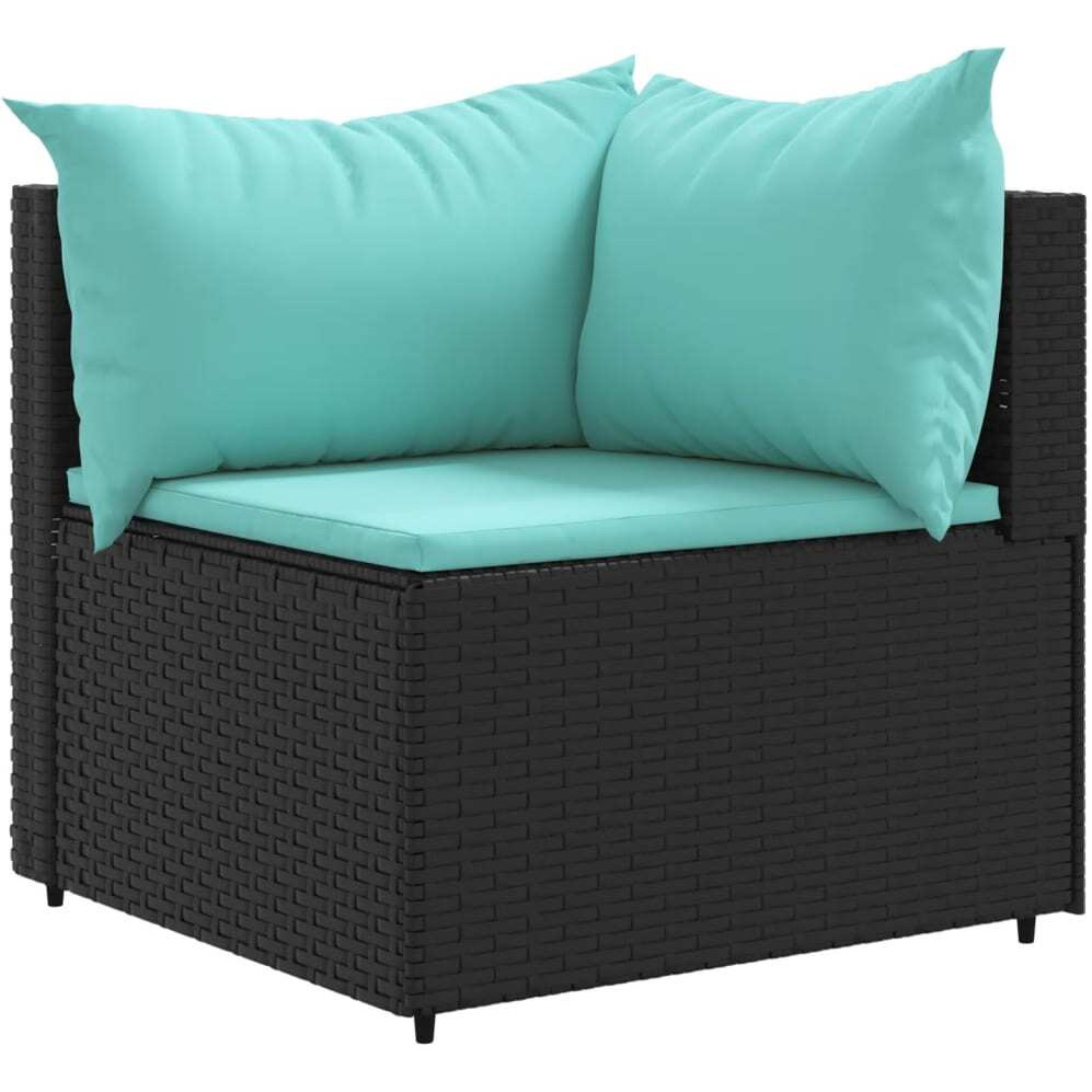 Vidaxl 4 Piece Patio Lounge Set With Cushions Black Poly Rattan