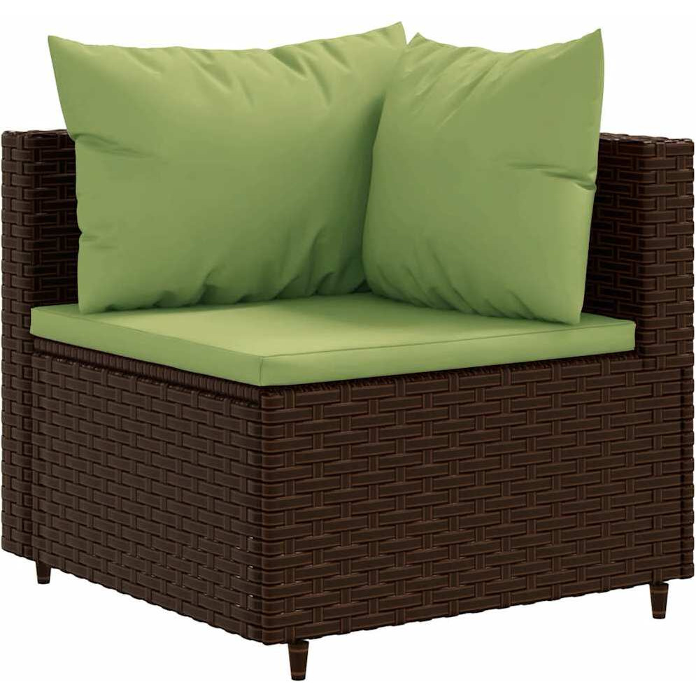 Vidaxl 7 Piece Patio Lounge Set With Cushions Brown Poly Rattan