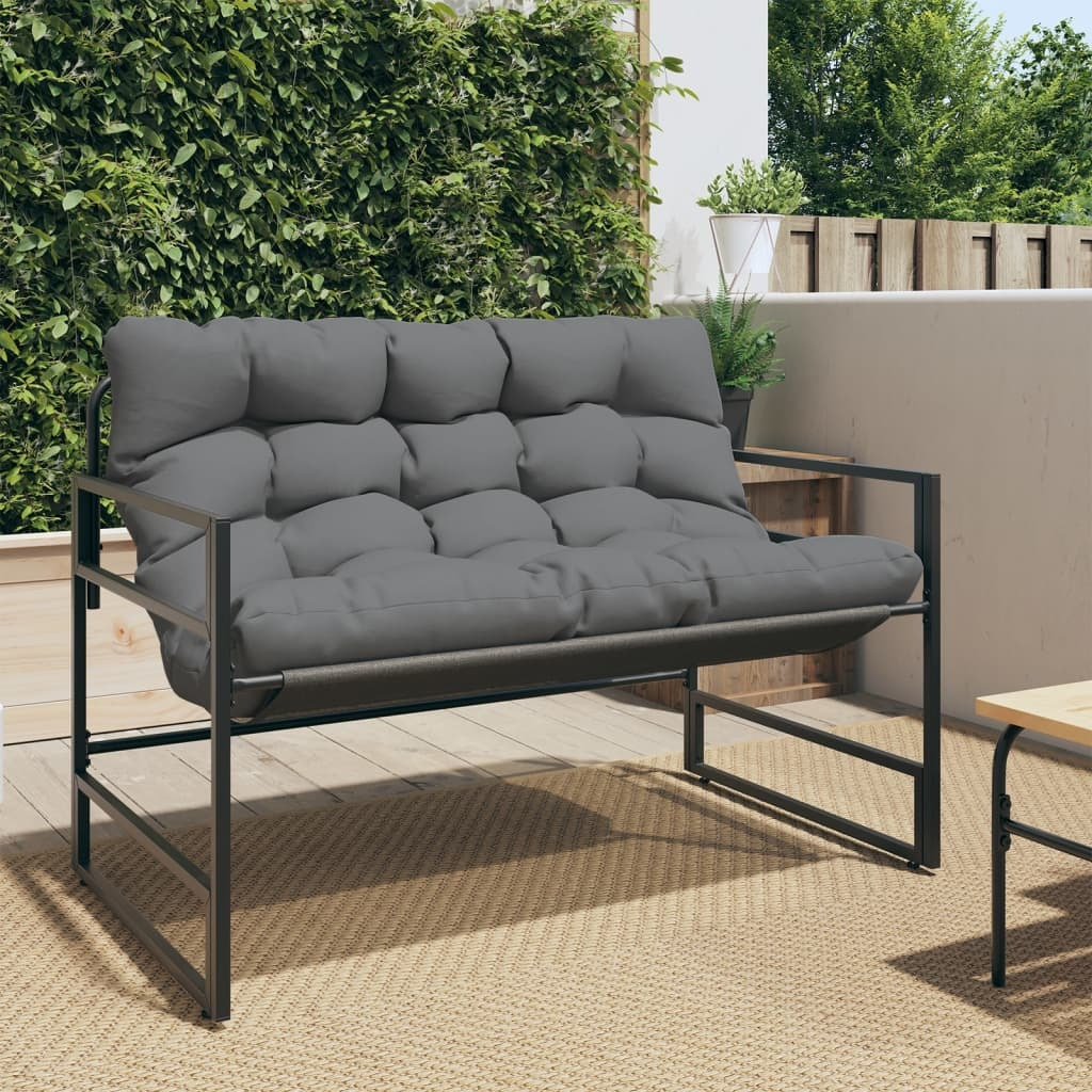 Vidaxl Patio Bench With Cushion Anthracite 44.5 Steel