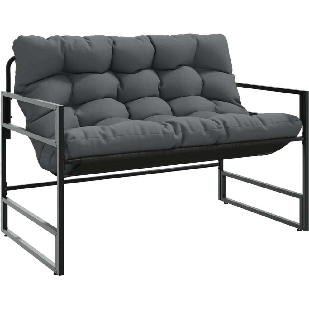 Vidaxl Patio Bench With Cushion Anthracite 44.5 Steel