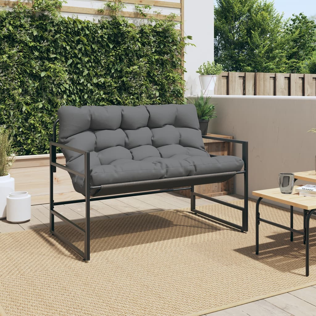 Vidaxl Patio Bench With Cushion Anthracite 44.5 Steel