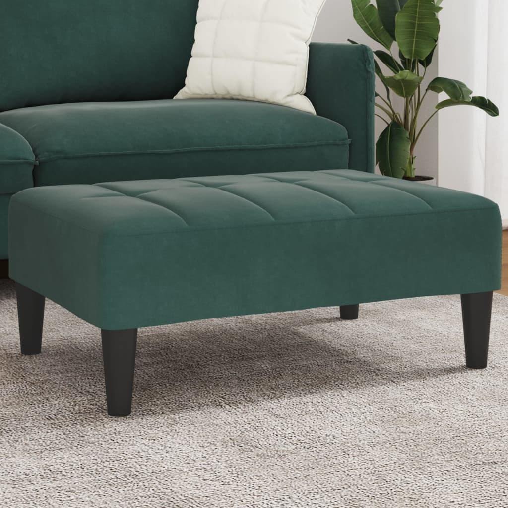 Vidaxl Footstool Dark Green 30.3X21.7X12.2 Velvet