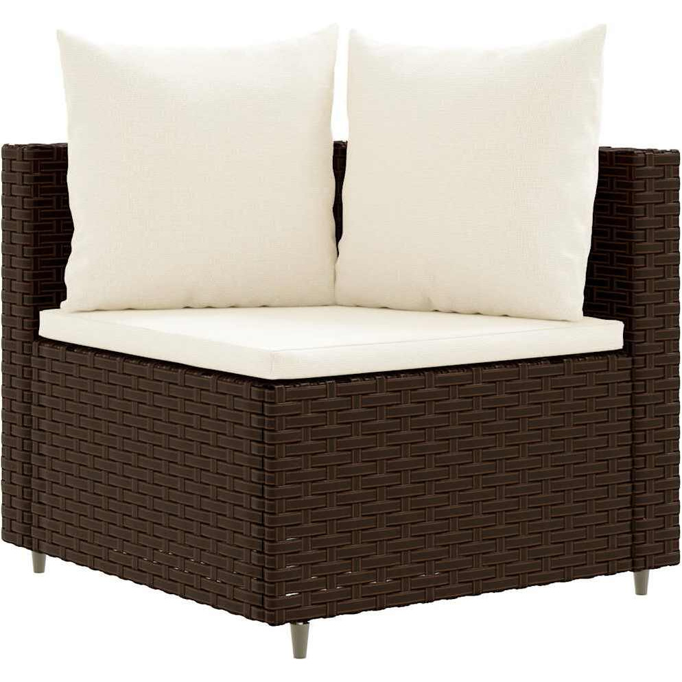 Vidaxl 6 Piece Patio Sofa Set With Cushions Brown Poly Rattan