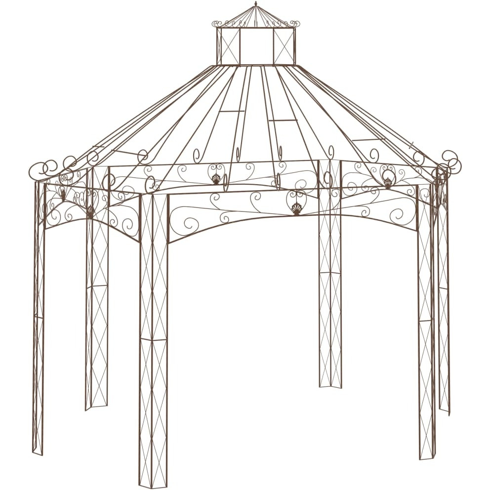 Vidaxl Garden Pavilion Antique Brown 157.5X101.6X148.8 Iron