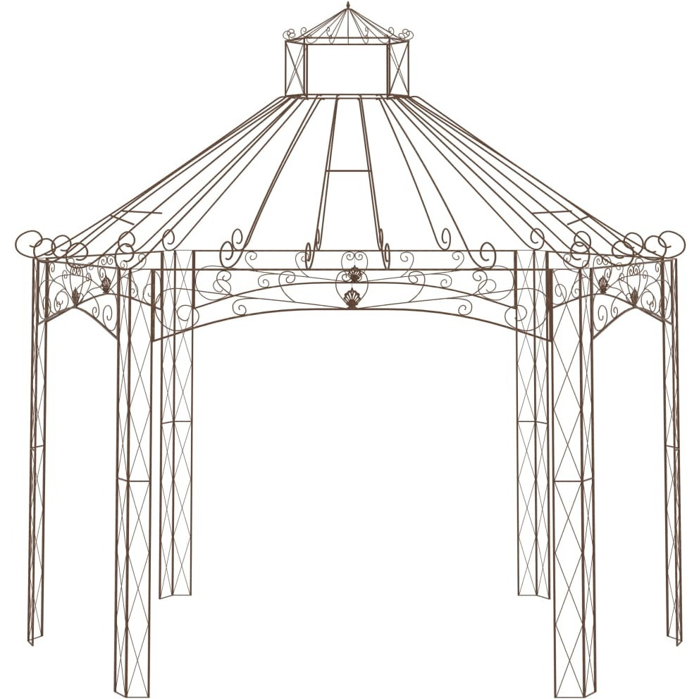 Vidaxl Garden Pavilion Antique Brown 157.5X101.6X148.8 Iron