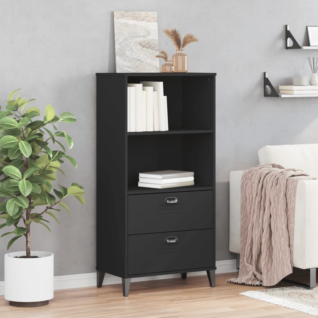 Vidaxl Bookcase Viken Black 23.6X13.8X48.4 Engineered Wood