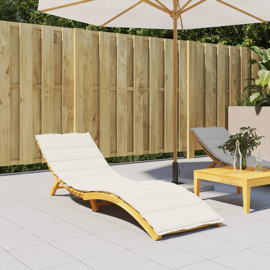 Vidaxl Sun Lounger Cushion Melange Cream 78.7X19.7X1.6 Fabric