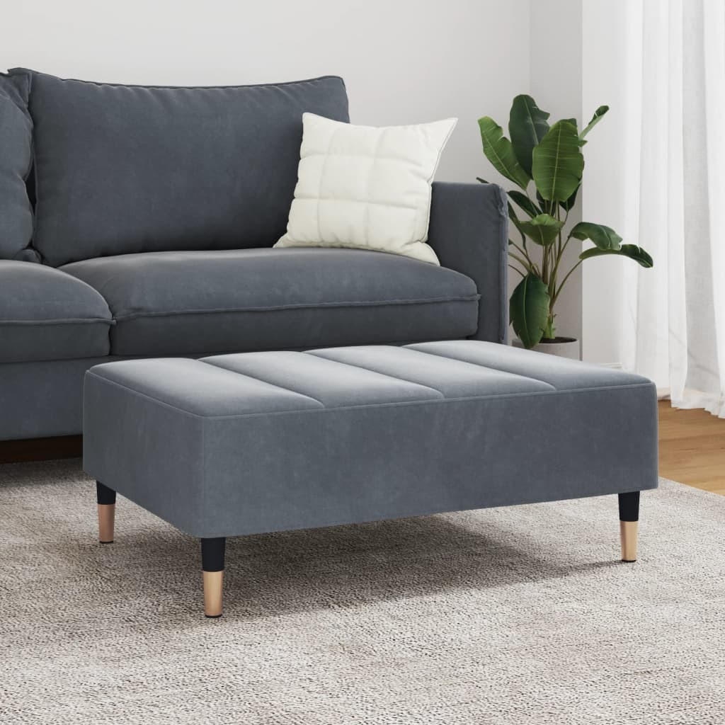Vidaxl Footstool Dark Gray 30.3X21.7X12.2 Velvet