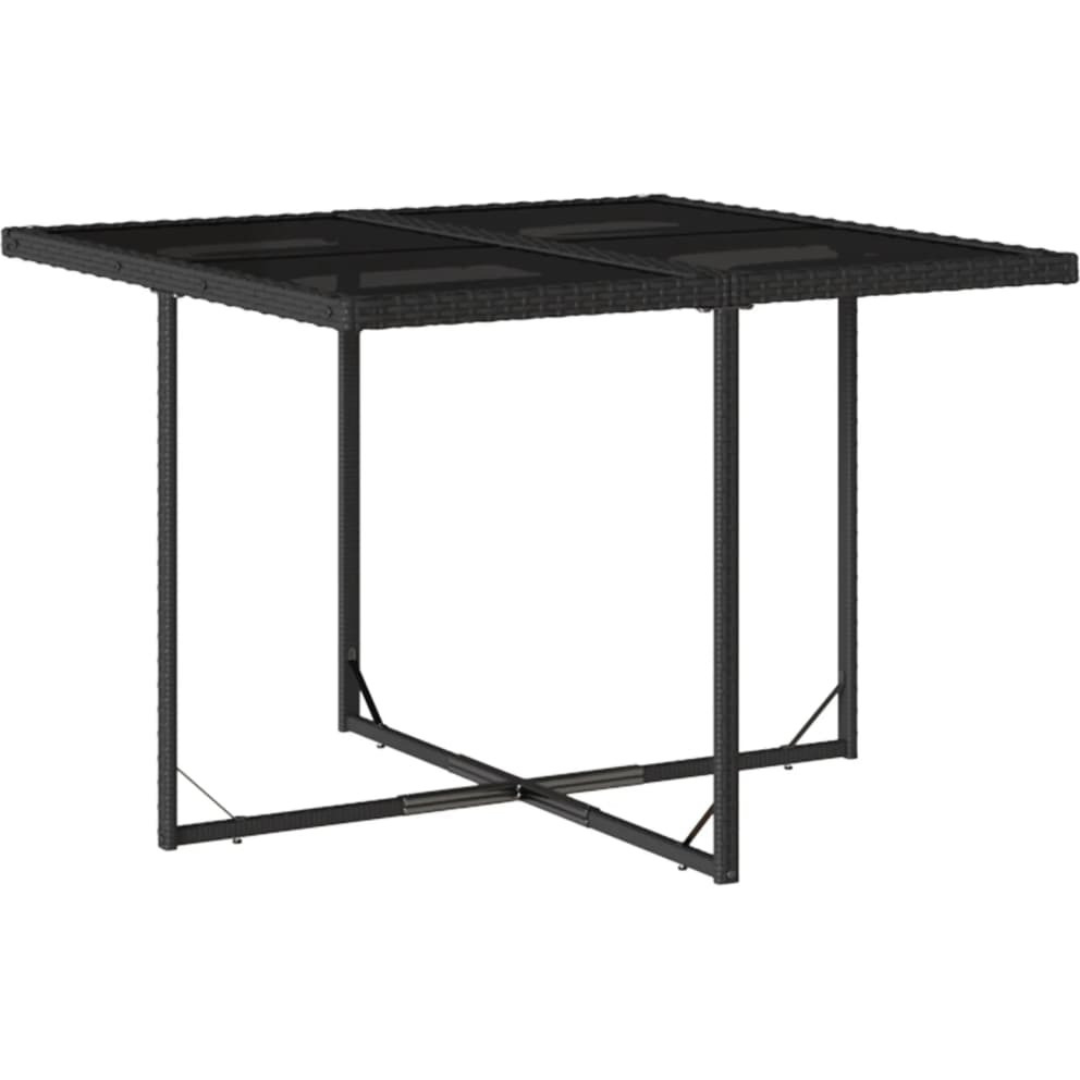 Vidaxl 9 Piece Patio Dining Set With Cushions Black Poly Rattan