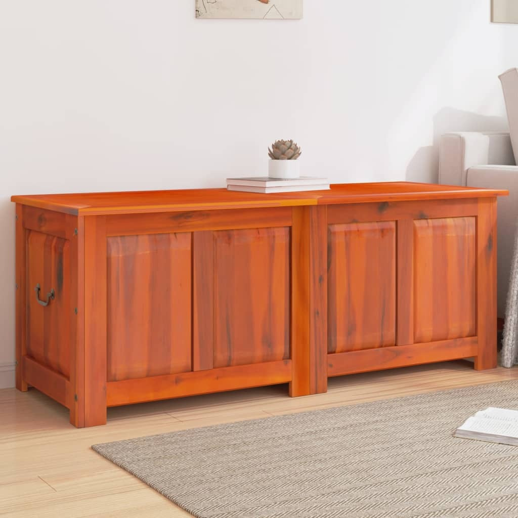 Vidaxl Storage Chest With Lid Brown Solid Wood Acacia