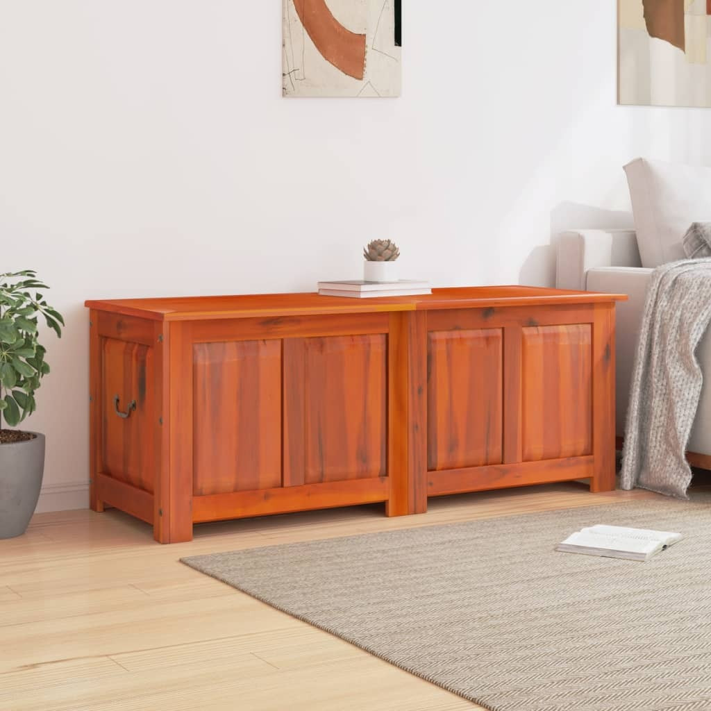 Vidaxl Storage Chest With Lid Brown Solid Wood Acacia