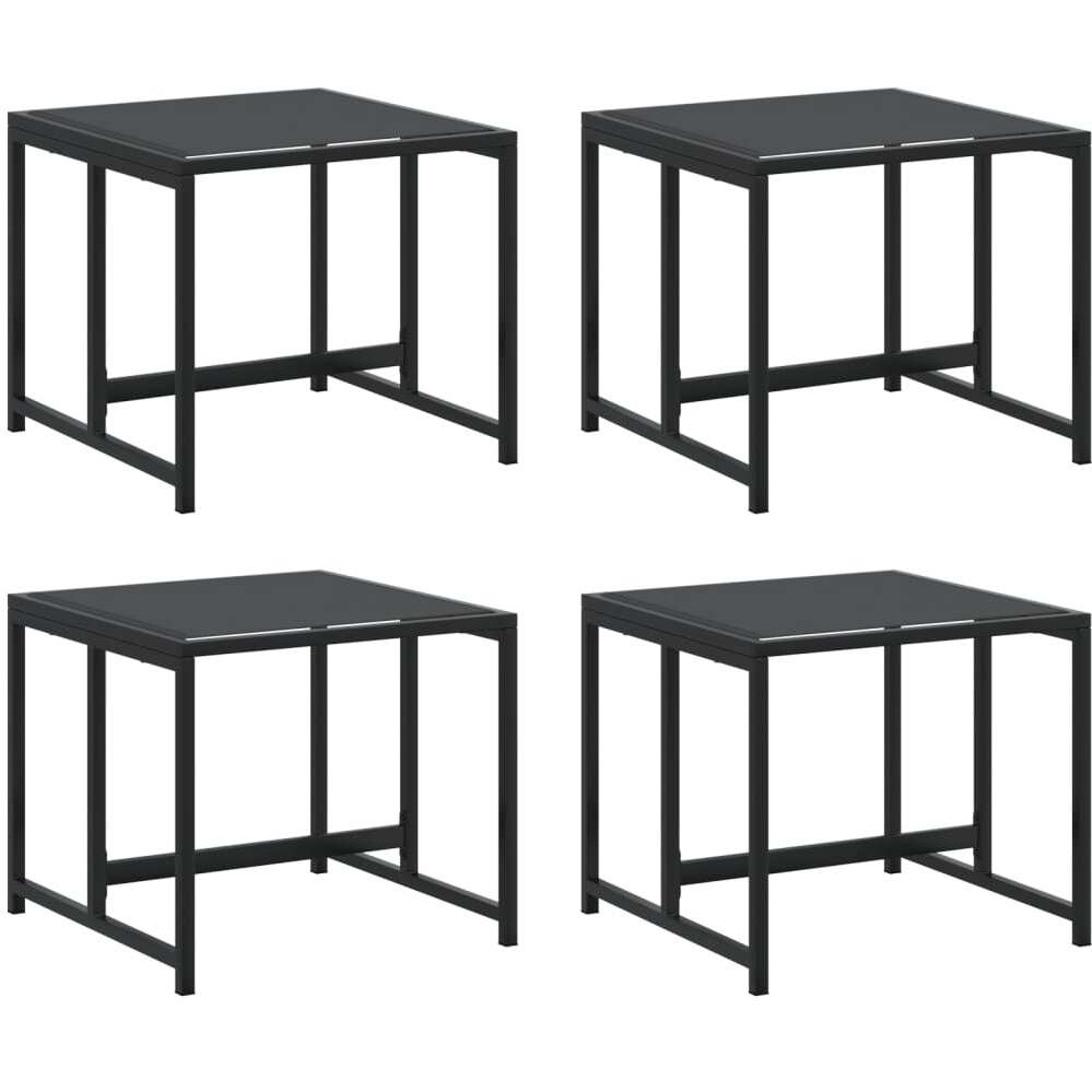 Vidaxl Patio Stools 4 Pcs Black Steel And Textilene