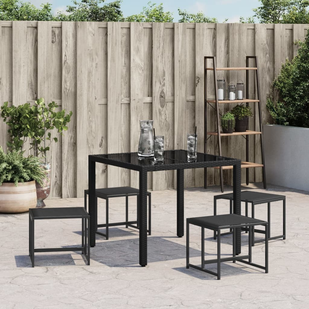 Vidaxl Patio Stools 4 Pcs Black Steel And Textilene