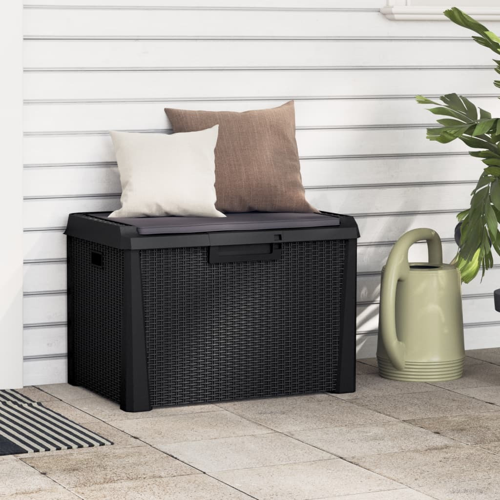 Vidaxl Patio Storage Box With Seat Cushion Anthracite 33 Gal Pp